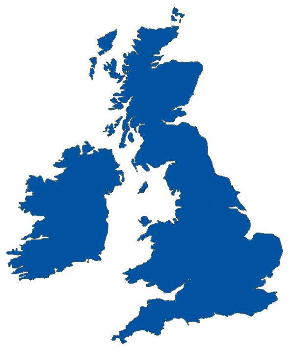 A Blue Illustration of the United Kingdom