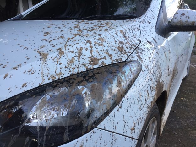 Close-up of a dirty car