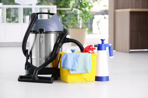 Industrial vacuum cleaner with other cleaning products