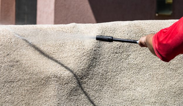 Carpet Cleaned With A Pressure Washer